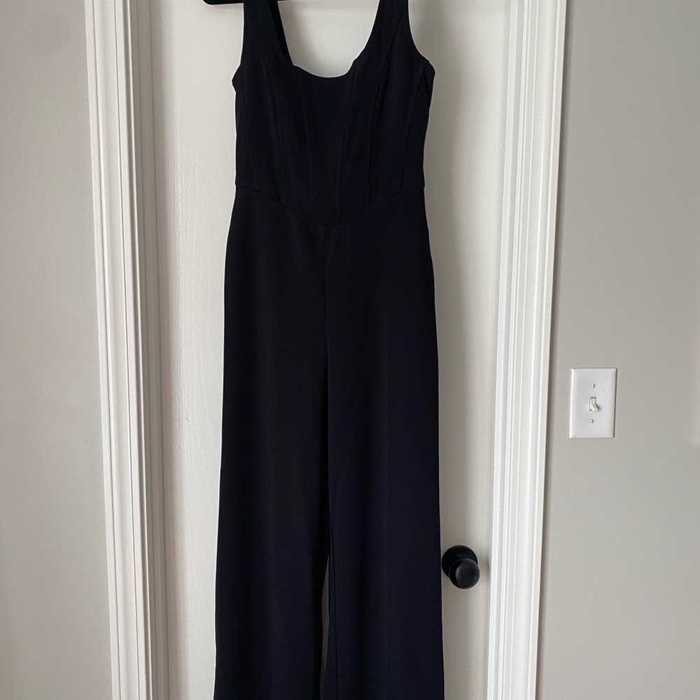 Sleek Black Sleeveless Wide-Leg Jumpsuit
